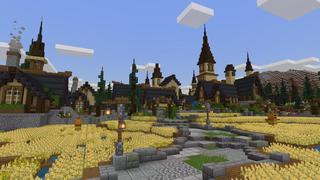 Screenshot of the Minecraft Bedrock Marketplace product The Birch Persia Villa created by BLOCKLAB Studios.