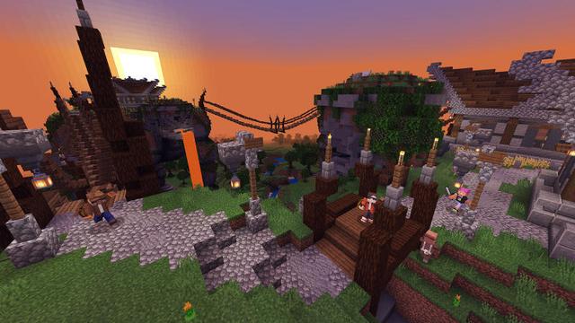 Screenshot of the Minecraft Bedrock Marketplace product Titan Town created by BLOCKLAB Studios.