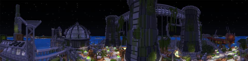Panorama of the Minecraft Bedrock Marketplace product Toxic Tides created by BLOCKLAB Studios.