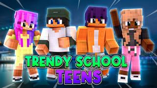Thumbnail of the Minecraft Bedrock Marketplace product Trendy School Teens created by BLOCKLAB Studios.