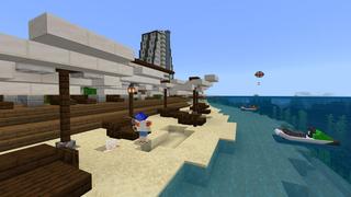 Screenshot of the Minecraft Bedrock Marketplace product Tropical Time created by BLOCKLAB Studios.