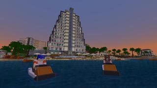 Screenshot of the Minecraft Bedrock Marketplace product Tropical Time created by BLOCKLAB Studios.