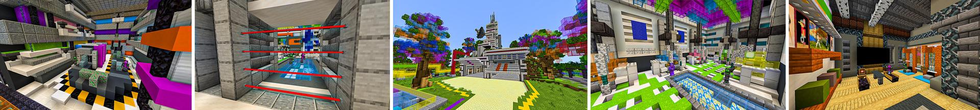 Panorama of the Minecraft Bedrock Marketplace product Ultimate Neon Base created by BLOCKLAB Studios.