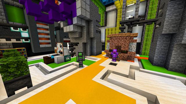 Screenshot of the Minecraft Bedrock Marketplace product Ultimate Neon Base created by BLOCKLAB Studios.