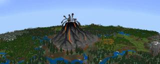 Panorama of the Minecraft Bedrock Marketplace product Volcano Secret Base created by BLOCKLAB Studios.