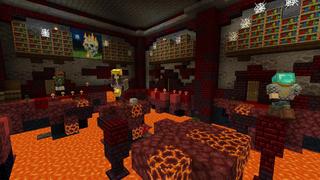 Screenshot of the Minecraft Bedrock Marketplace product Volcano Secret Base created by BLOCKLAB Studios.