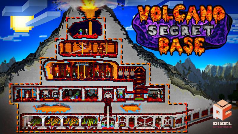 Volcano Secret Base by BLOCKLAB Studios | CHUNK - Minecraft Bedrock ...