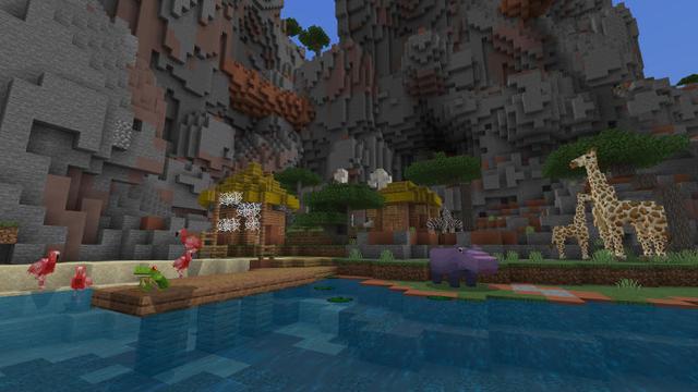 Screenshot of the Minecraft Bedrock Marketplace product Wild Savanna created by BLOCKLAB Studios.