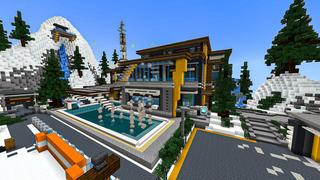Screenshot of the Minecraft Bedrock Marketplace product Winter Billionaire Mansion created by BLOCKLAB Studios.