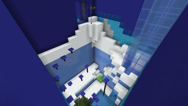 Screenshot of the Minecraft Bedrock Marketplace product Winter Grid Parkour created by BLOCKLAB Studios.