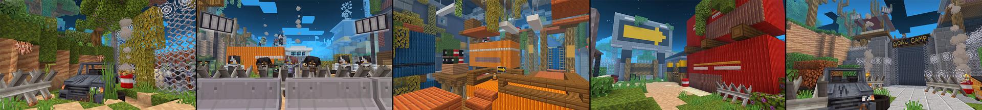 Panorama of the Minecraft Bedrock Marketplace product Zombie Apocalypse Parkour created by BLOCKLAB Studios.