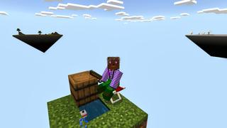 Screenshot of the Minecraft Bedrock Marketplace product Fishing Block created by Blocks First.