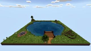 Screenshot of the Minecraft Bedrock Marketplace product Fishing Block created by Blocks First.