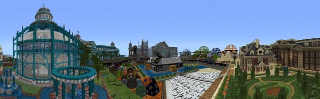Panorama of the Minecraft Bedrock Marketplace product 10 Years of Minecraft created by Blockworks.