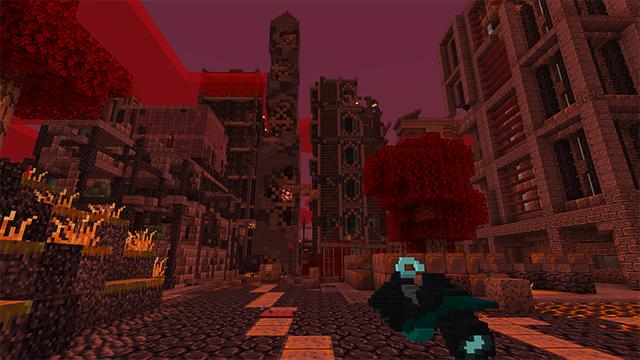Screenshot of the Minecraft Bedrock Marketplace product Apocalypse City created by Blockworks.