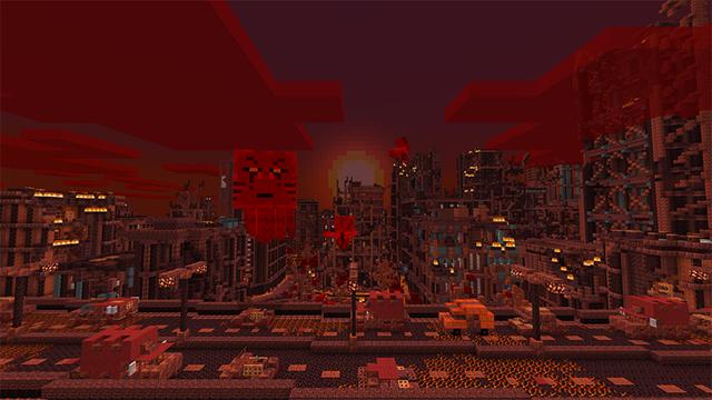 Screenshot of the Minecraft Bedrock Marketplace product Apocalypse City created by Blockworks.