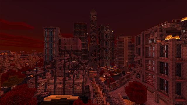 Screenshot of the Minecraft Bedrock Marketplace product Apocalypse City created by Blockworks.