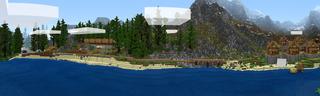 Panorama of the Minecraft Bedrock Marketplace product CampCraft created by Blockworks.