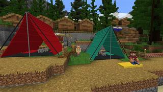 Screenshot of the Minecraft Bedrock Marketplace product CampCraft created by Blockworks.