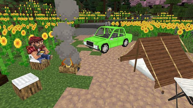 Screenshot of the Minecraft Bedrock Marketplace product Campcraft created by Blockworks.