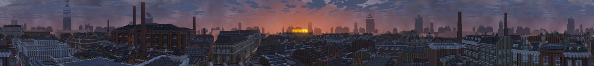 Panorama of the Minecraft Bedrock Marketplace product Charles Booth's London created by Blockworks.