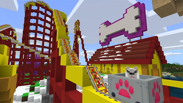 Screenshot of the Minecraft Bedrock Marketplace product Dogtopia created by Blockworks.