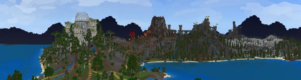 Panorama of the Minecraft Bedrock Marketplace product Dragon Hunter created by Blockworks.
