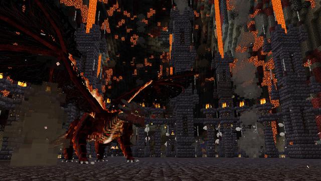 Screenshot of the Minecraft Bedrock Marketplace product Dragon Hunter created by Blockworks.