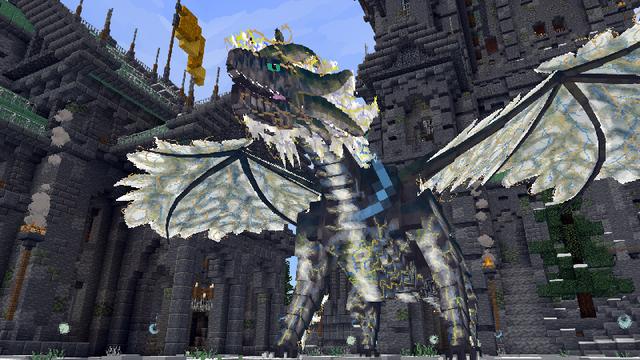 Screenshot of the Minecraft Bedrock Marketplace product Dragon Hunter created by Blockworks.