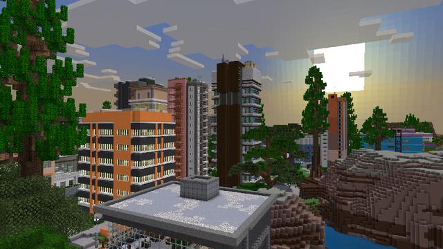 Screenshot of the Minecraft Bedrock Marketplace product Electric City: Cars! created by Blockworks.