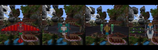 Panorama of the Minecraft Bedrock Marketplace product Elytra Expansion created by Blockworks.
