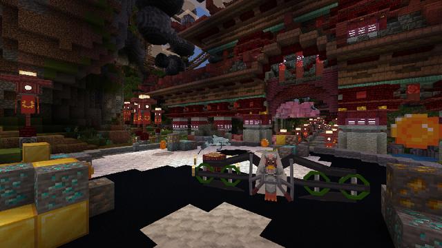 Screenshot of the Minecraft Bedrock Marketplace product Elytra Expansion created by Blockworks.