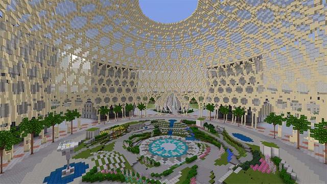 Screenshot of the Minecraft Bedrock Marketplace product Expo 2020 Dubai created by Blockworks.