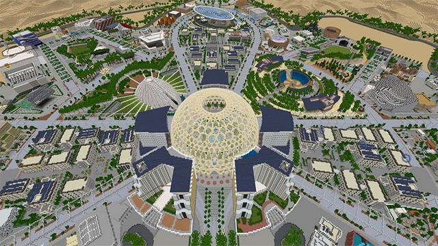 Screenshot of the Minecraft Bedrock Marketplace product Expo 2020 Dubai created by Blockworks.