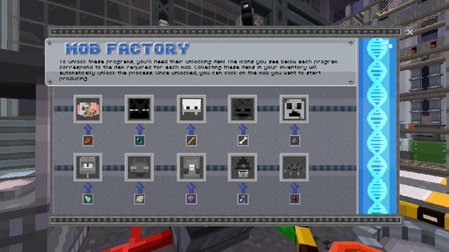 Screenshot of the Minecraft Bedrock Marketplace product FactoryCraft created by Blockworks.