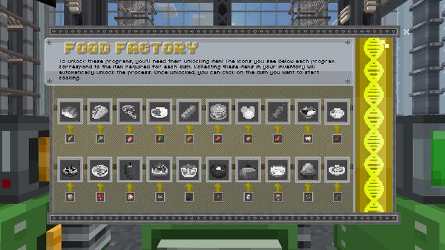 Screenshot of the Minecraft Bedrock Marketplace product FactoryCraft created by Blockworks.