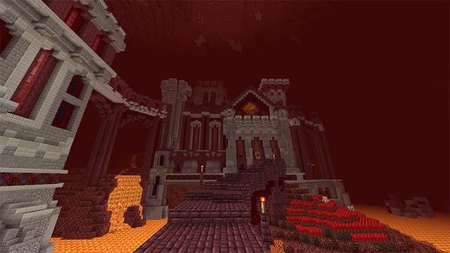Screenshot of the Minecraft Bedrock Marketplace product Hellstone Keep created by Blockworks.