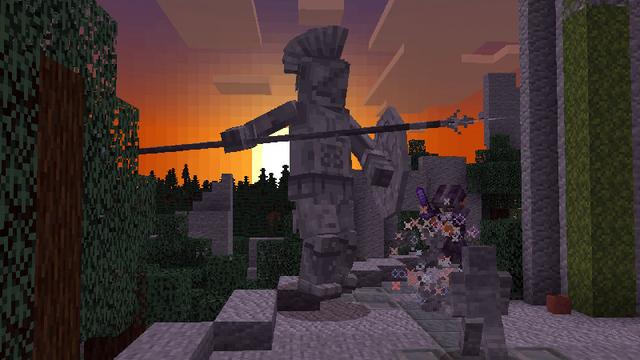 Screenshot of the Minecraft Bedrock Marketplace product Hidden Bosses created by Blockworks.