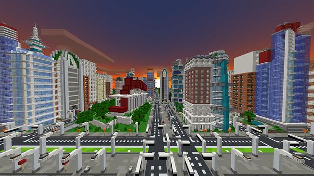 Screenshot of the Minecraft Bedrock Marketplace product Lumen: City Challenge created by Blockworks.