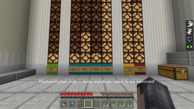 Screenshot of the Minecraft Bedrock Marketplace product Lumen: City Challenge created by Blockworks.