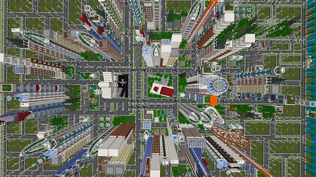 Screenshot of the Minecraft Bedrock Marketplace product Lumen: City Challenge created by Blockworks.