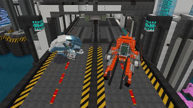 Screenshot of the Minecraft Bedrock Marketplace product Spaceships created by Blockworks.