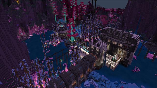 Screenshot of the Minecraft Bedrock Marketplace product Spaceships created by Blockworks.