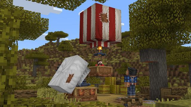 Screenshot of the Minecraft Bedrock Marketplace product Vanilla Vehicles created by Blockworks.