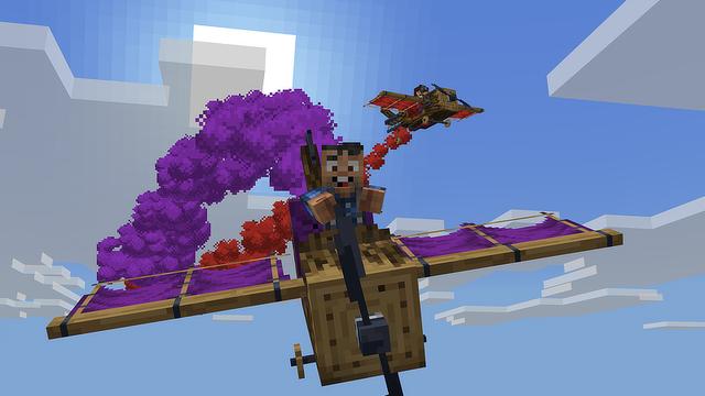 Screenshot of the Minecraft Bedrock Marketplace product Vanilla Vehicles created by Blockworks.