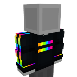 Thumbnail of the Minecraft Bedrock Marketplace product Black and Rainbow Hoodie created by Blocky.