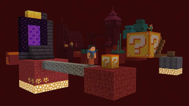 Screenshot of the Minecraft Bedrock Marketplace product Skyblock Lucky Block 2 created by Blocky.
