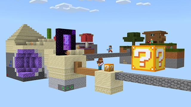 Screenshot of the Minecraft Bedrock Marketplace product Skyblock Lucky Block created by Blocky.