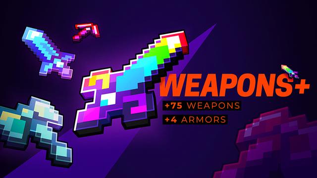 Thumbnail of the Minecraft Bedrock Marketplace product Weapons+ created by Blocky.