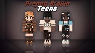 Thumbnail of the Minecraft Bedrock Marketplace product Preppy Brown Teens created by Blue Depth Games.